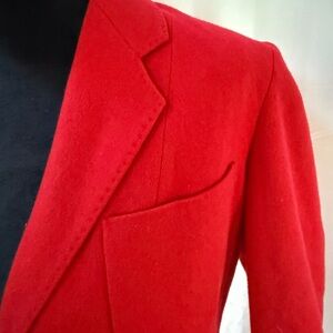 Vintage 100% Wool Women's Blazer, True Red